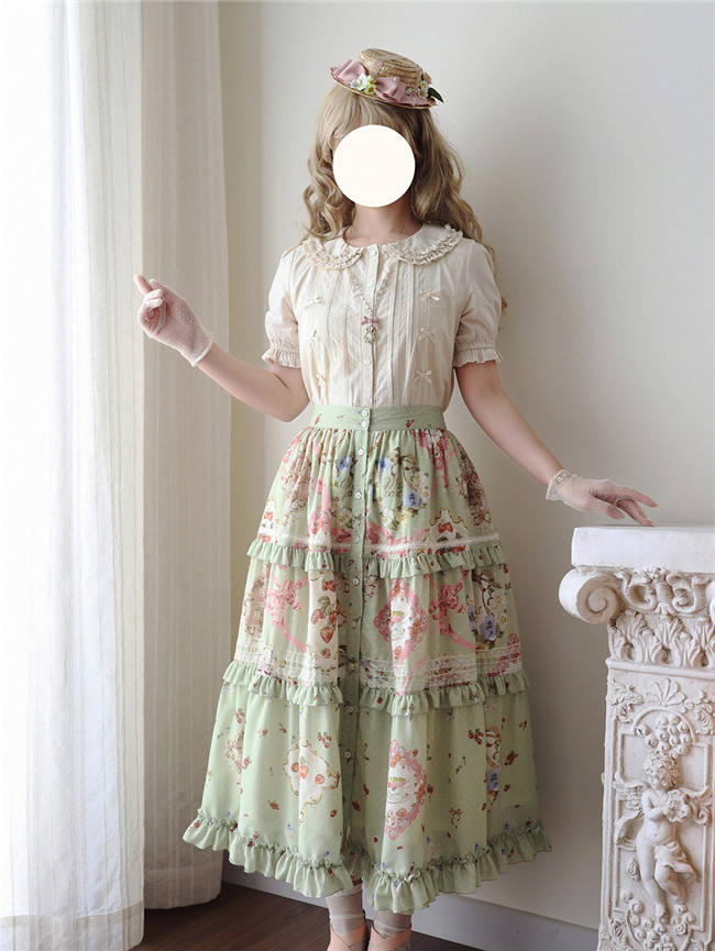 Miss Point Kitty and Rose Green Lolita Dress and Skirt