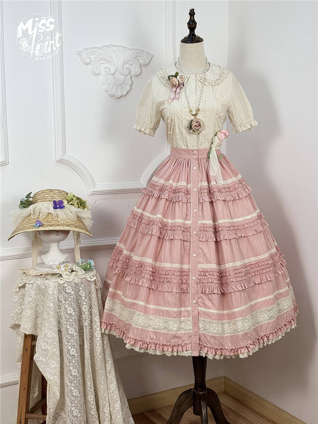 Miss Point Kitty and Rose Unicolor Lolita Skirt