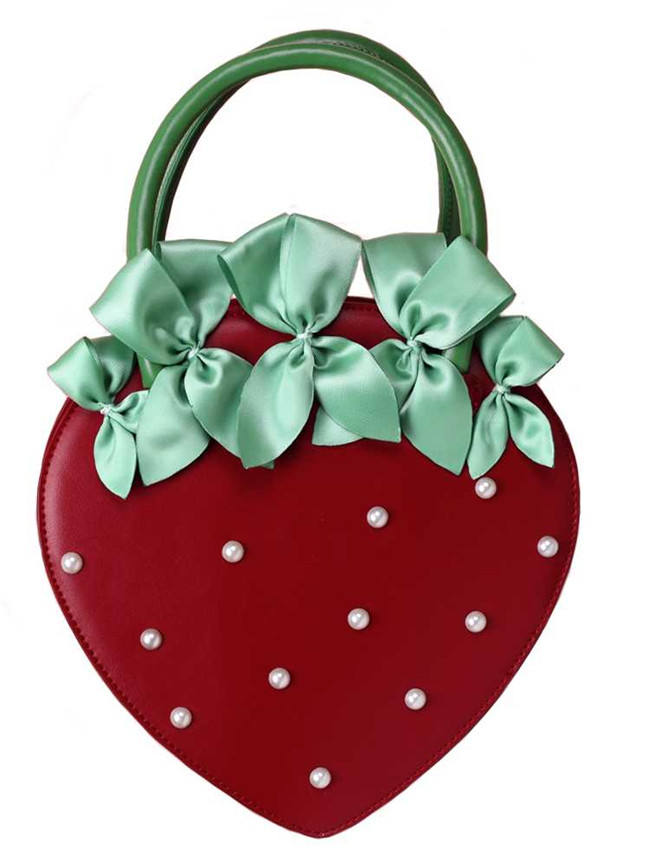 Pearls Bowknot Strawberry Lolita Bag