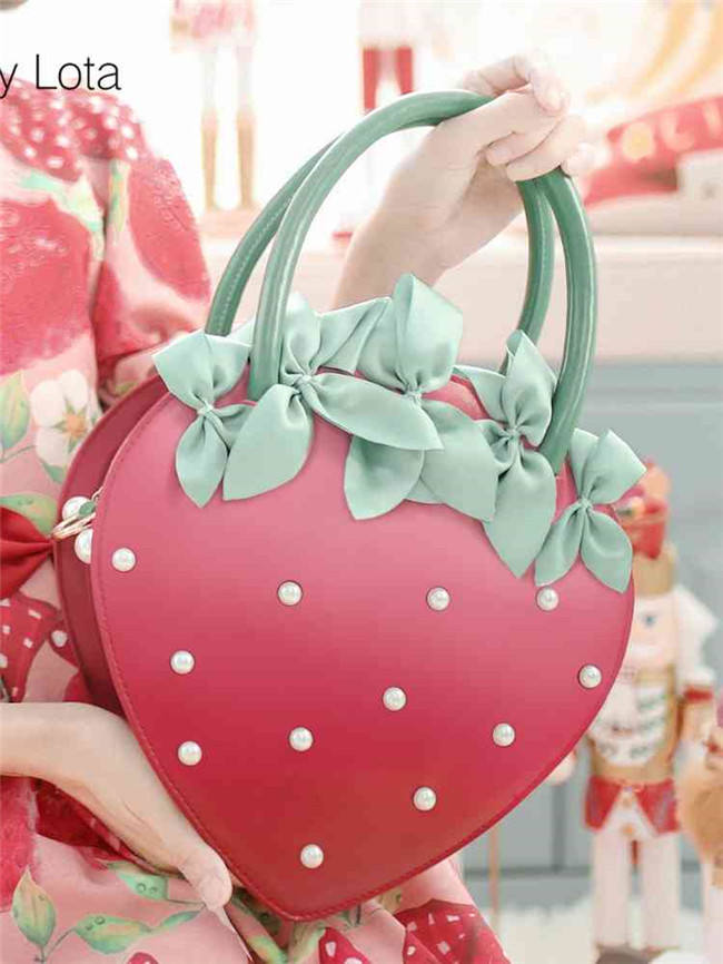 Pearls Bowknot Strawberry Lolita Bag