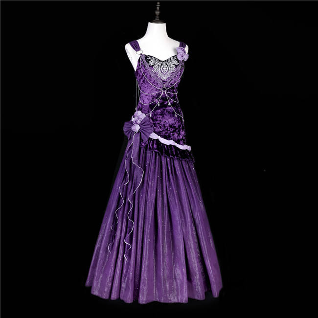 Mysterious Nocturne Purple Jumper Dress and Underskirt
