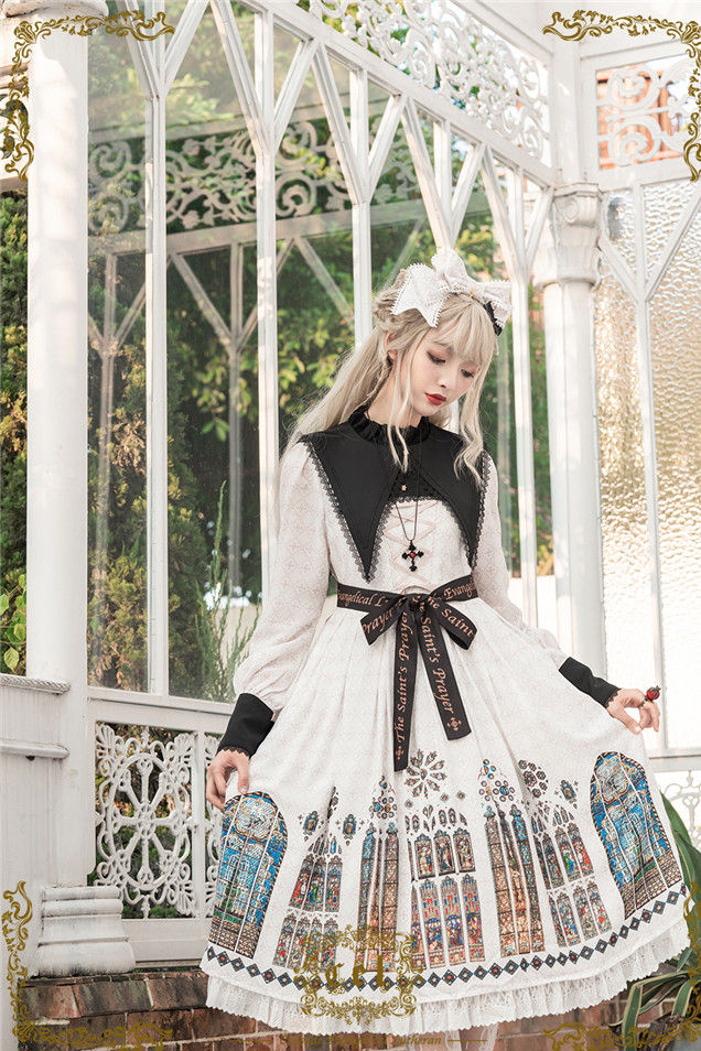 The Holy Cross Stained Glass Window Gothic Lolita Dress