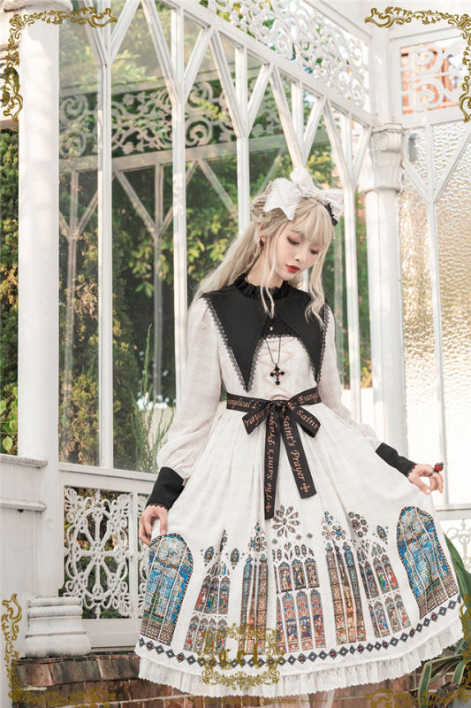 The Holy Cross Stained Glass Window Gothic Lolita Dress