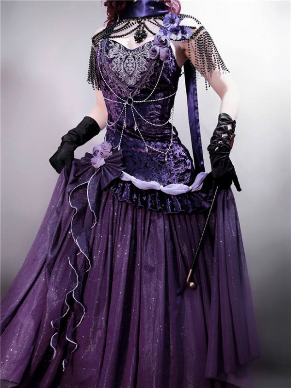 Mysterious Nocturne Purple Jumper Dress and Underskirt