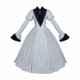 Withpuji Stripe Gothic Lolita Dress and Apron