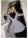 Withpuji Stripe Gothic Lolita Dress and Apron