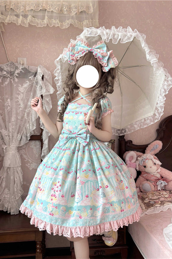Summer Ice Cream Sweet Lolita Dress and Headbow