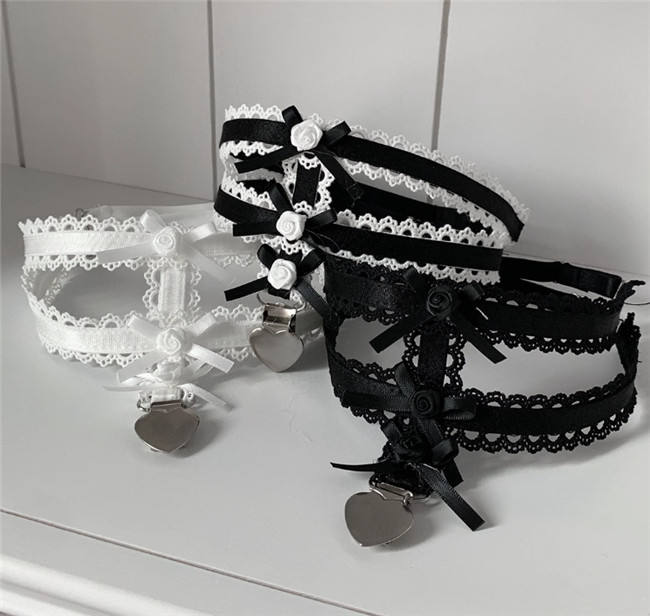 Roji Rose Lace Double Layers Elastic Garters