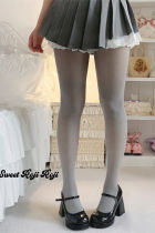 Roji Gray Velvet Lolita Tights and High Knee Socks