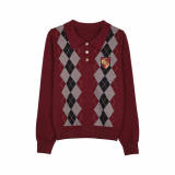 Kyouko & Harry Potter Collaborated Argyle Knitwear Harry Potter Clothes