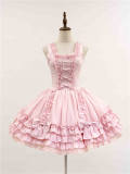 Nnstar Night Comes Pink Lolita Jumper Dress and Necktie