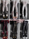 Red Maria Soul Movement Gold Stamping Lolita Tights