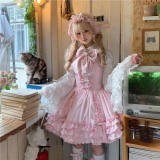 Nnstar Night Comes Pink Lolita Jumper Dress and Necktie