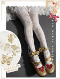 Red Maria Soul Movement Gold Stamping Lolita Tights