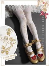 Red Maria Soul Movement Gold Stamping Lolita Tights