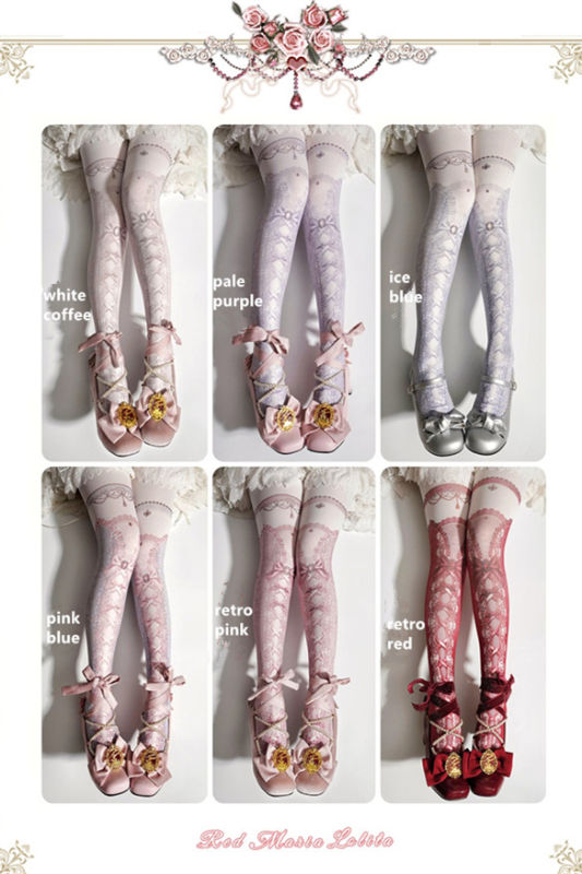 Red Maria Ribbon Bowknot Lolita Tights