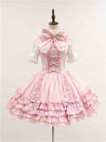 Nnstar Night Comes Pink Lolita Jumper Dress and Necktie