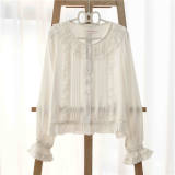 Ruffles Collar Long Sleeves Cotton Lolita Blouse
