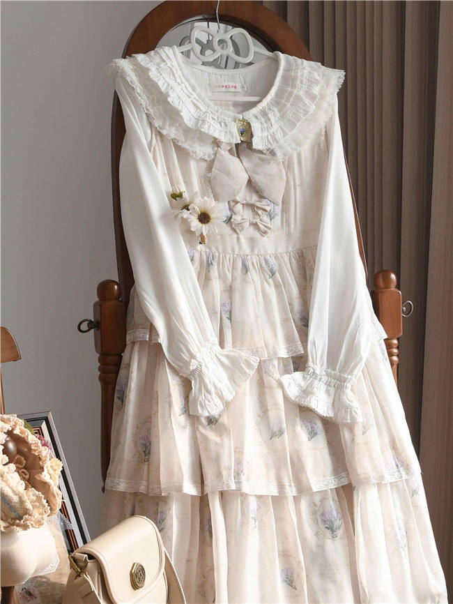 Ruffles Collar Long Sleeves Cotton Lolita Blouse