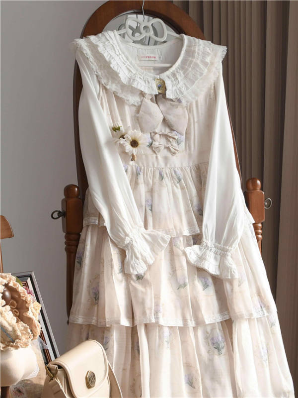 Ruffles Collar Long Sleeves Cotton Lolita Blouse