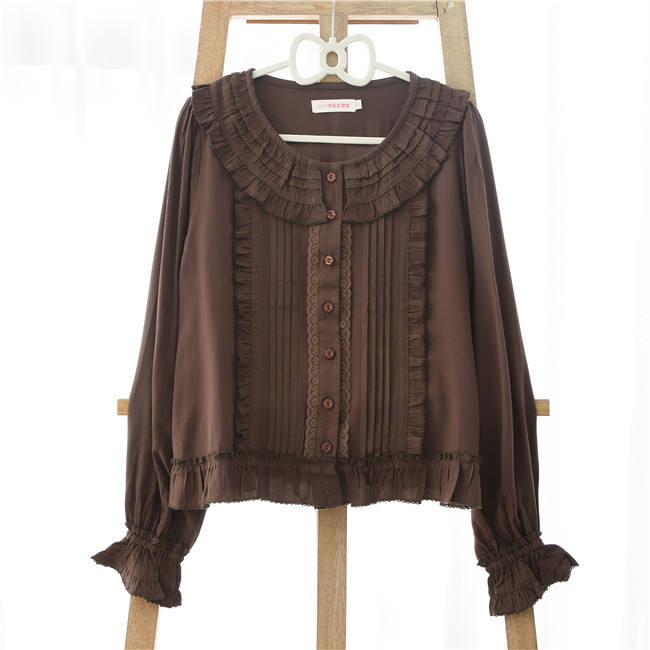 Ruffles Collar Long Sleeves Cotton Lolita Blouse