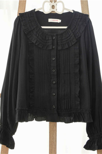 Ruffles Collar Long Sleeves Cotton Lolita Blouse