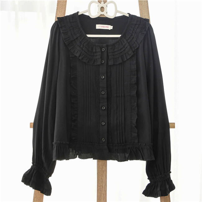 Ruffles Collar Long Sleeves Cotton Lolita Blouse
