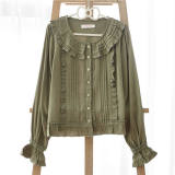 Ruffles Collar Long Sleeves Cotton Lolita Blouse