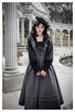 Withpuji Gray Black Fake Two Pieces Lolita Dress