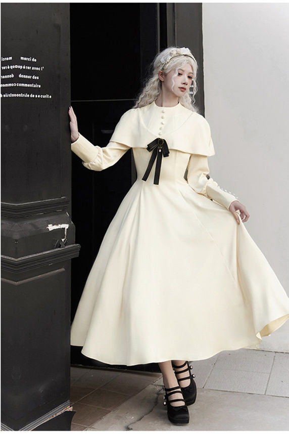 Withpuji Fake Two Pieces Gothic Lolita Dress