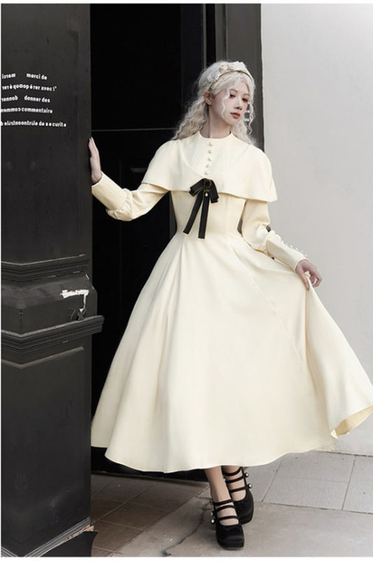 Withpuji Fake Two Pieces Gothic Lolita Dress