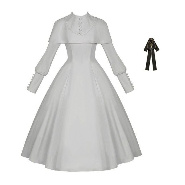 Withpuji Fake Two Pieces Gothic Lolita Dress