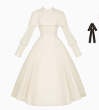 Withpuji Fake Two Pieces Gothic Lolita Dress