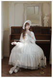 Withpuji Cherish White Lolita Dress, Underskirt, Tailing and Accessories