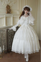 Withpuji Cherish White Lolita Dress, Underskirt, Tailing and Accessories