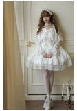 Withpuji Cherish White Lolita Dress, Underskirt, Tailing and Accessories
