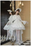 Withpuji Cherish White Lolita Dress, Underskirt, Tailing and Accessories