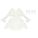 Withpuji Cherish White Lolita Dress, Underskirt, Tailing and Accessories