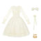 One Piece Dress + Bow Brooch + Flower Brooch