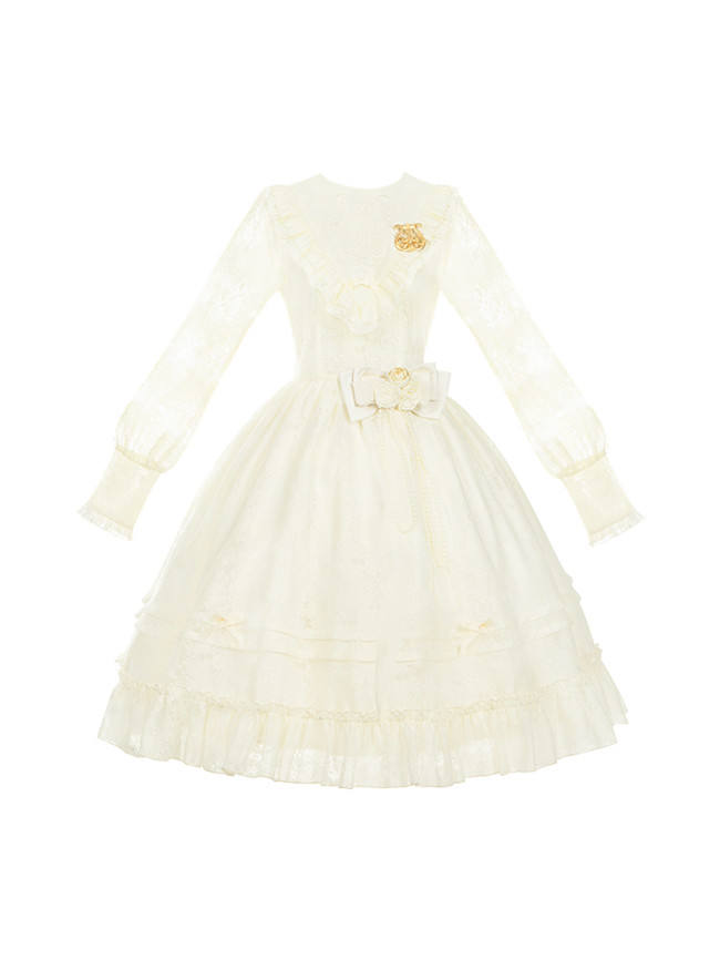Withpuji Harp Embroidery Classic Lolita Dress and Capelet