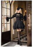 Withpuji Midnight Whispers Gothic Lolita Dress and Hime Sleeves