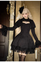 Withpuji Midnight Whispers Gothic Lolita Dress and Hime Sleeves
