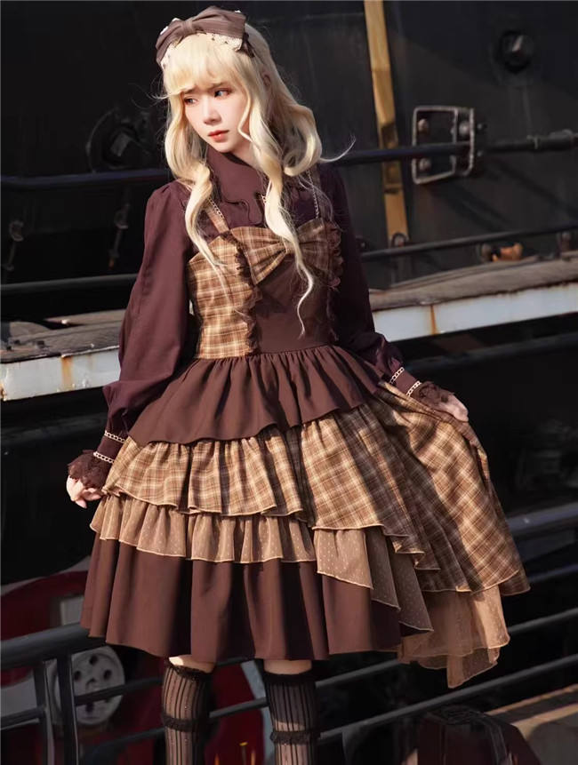 Infanta Irregular Plaid Lolita Dress
