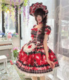 Sweet Strawberry Short Sleeves Lolita Dress and Jumper Dress