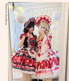 Sweet Strawberry Short Sleeves Lolita Dress and Jumper Dress