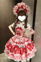 Sweet Strawberry Short Sleeves Lolita Dress and Jumper Dress