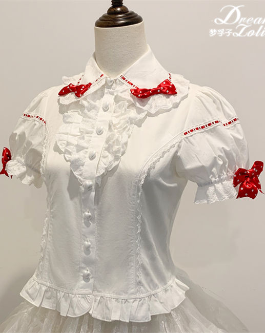 Sweet Strawberry Lolita Blouse and Detachable Sleeves