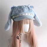 Plaid Rabbit Ears Lolita Beret