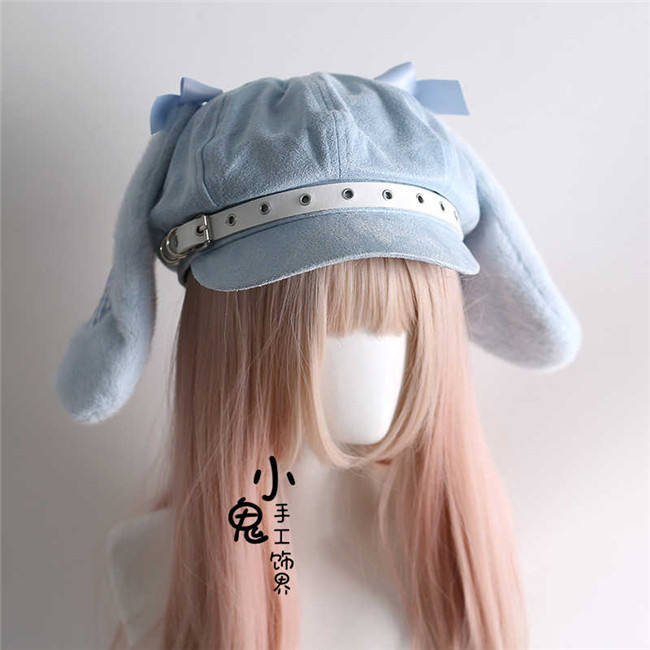 Plaid Rabbit Ears Lolita Beret