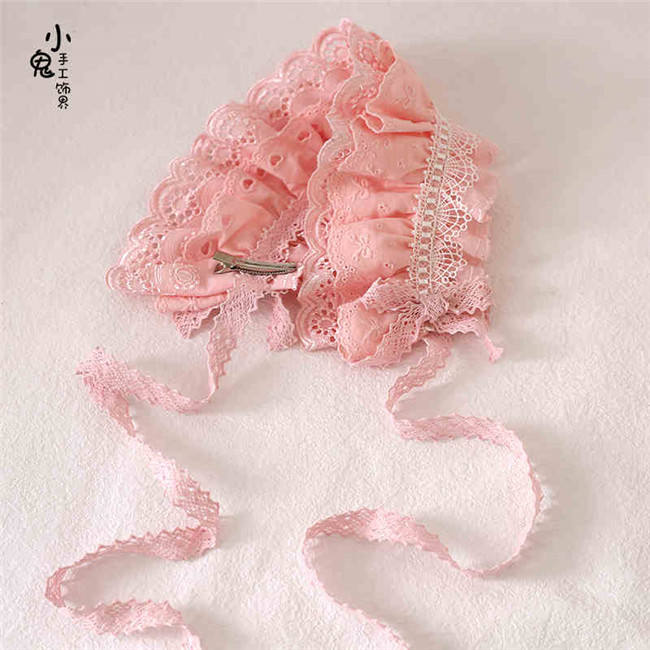 Pink White Lace Lolita Headdress